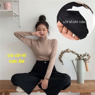 Áo giữ nhiệt nữ CÓ LÓT NỈ cổ 3p, áo thun lạnh body dài tay lót nỉ nhiều màu [Ảnh/video thật] - Sỉ SL trực tiếp tại XƯỞNG