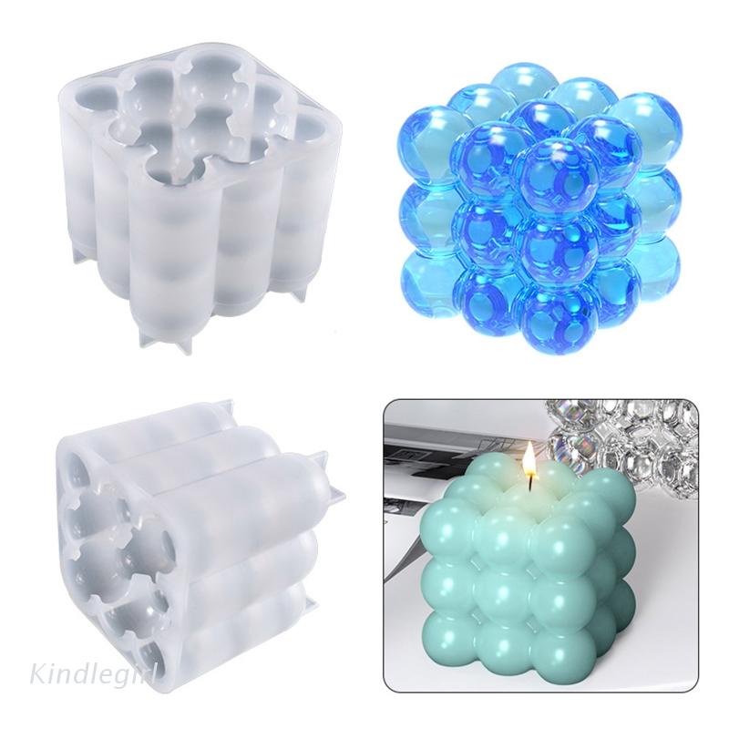 Khuôn silicone làm xà phòng/nến hình học 3D DIY