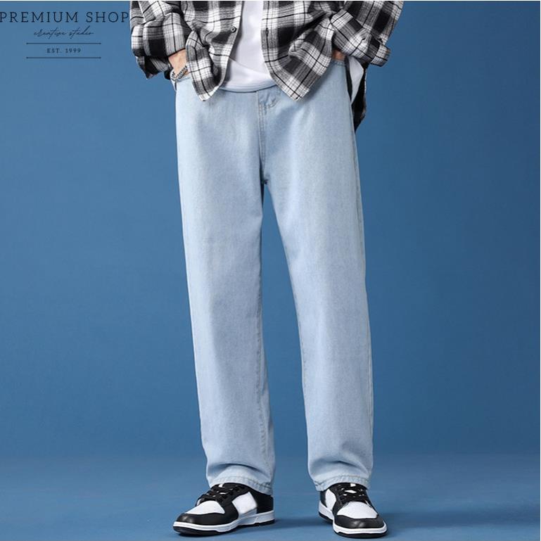 Quần Jean Baggy nam xanh sáng nhạt ống xuông rộng DH-01 style hàn quốc 2022 !