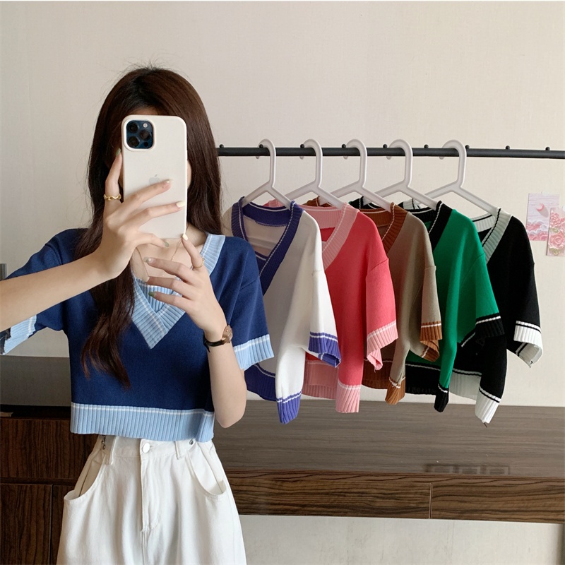 NZN Áo Thun Ngắn Tay Cổ Chữ v Thời Trang Dành Cho Nữ