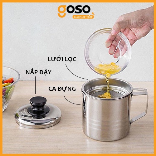 [Mã LIFE2804ALL giảm 10% đơn 50K] [GOSO] Ca Lọc Dầu Ăn Bằng Inox Cao Cấp