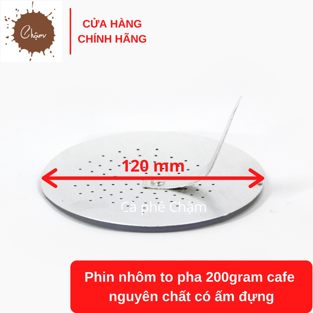 Phin nhôm to pha 200gram cafe nguyên chất có ấm đựng như hình