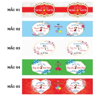 Combo 30 Tem dán chai nước suối Cưới