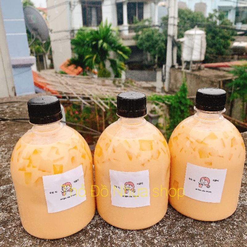 Chai nhựa Tròn lùn 500ml kèm Năp nhôm bạc fi28 | BigBuy360 - bigbuy360.vn