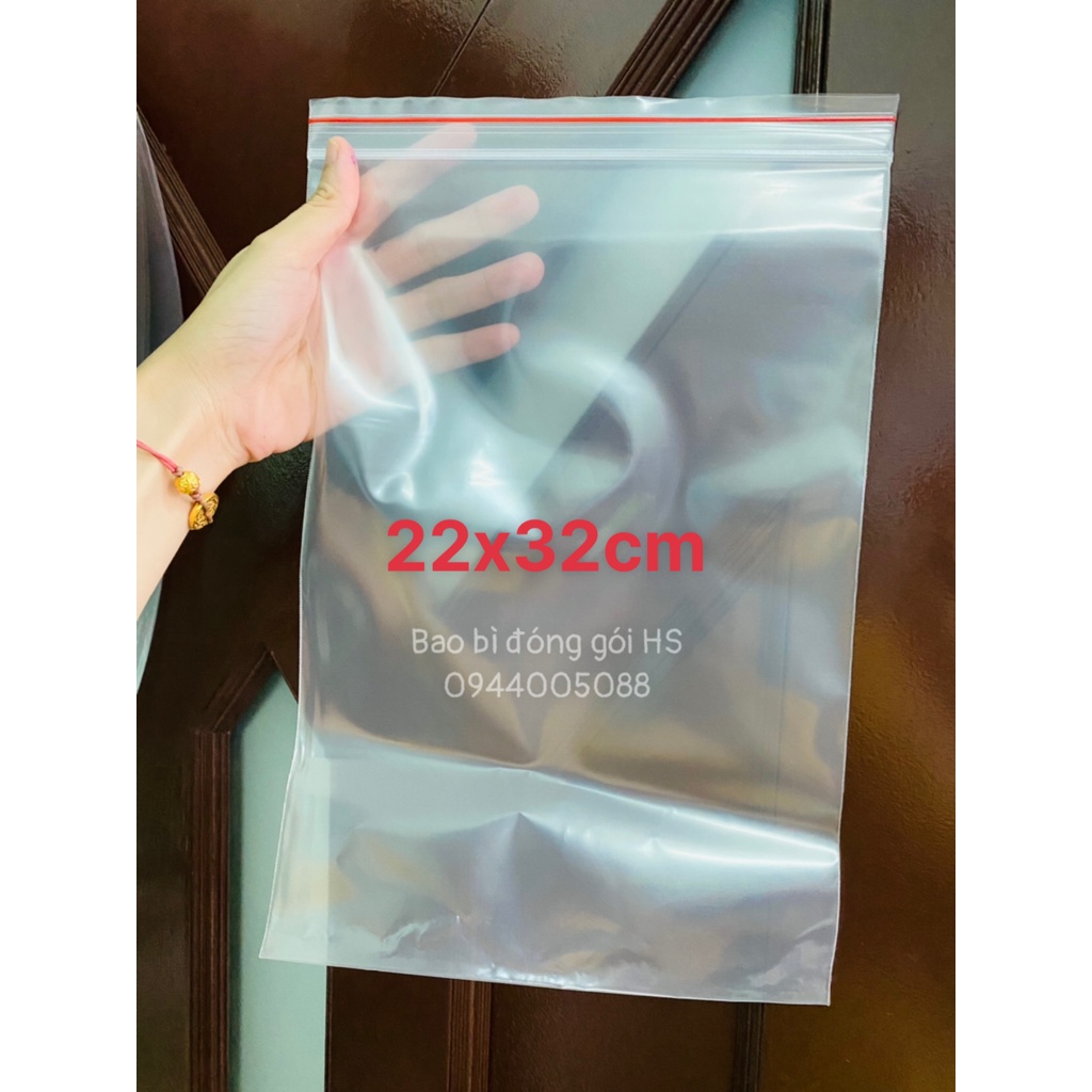 Bán lẻ 100G TÚI ZIP CHỈ ĐỎ SIZE LỚN , TÚI ZIPPER LOẠI DÀY HÀNG ĐẸP-BBĐG