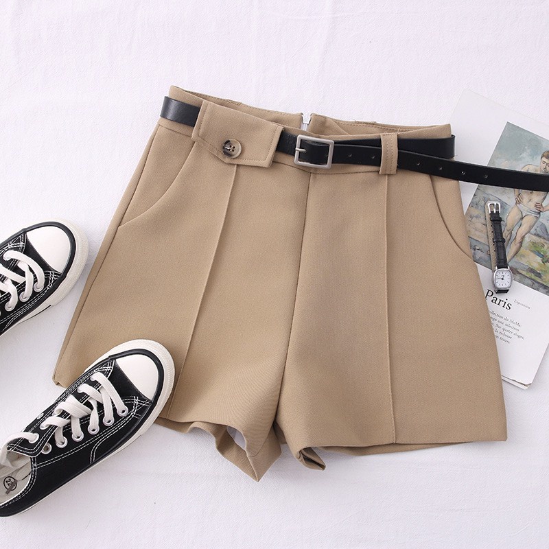 Quần đùi short nữ có đai 5 màu chất liệu vải tuyết mưa bigsize 40 - 75kg ( S14)