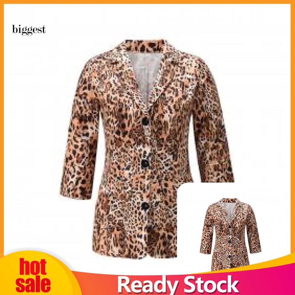 BGT Áo khoác cardigan tay lửng dáng ôm in họa tiết da báo thanh lịch cho nữ