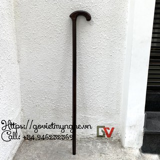 Gậy Gỗ Batoong Chống Cho Người Già - Tay Cầm Uốn Cong - Gỗ muồng đen thân nguyên khối hỗ trợ đi lại cho người lớn tuổi