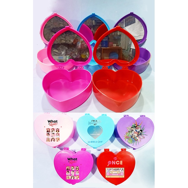 Hộp tim twice wanna one ẽo kèm gương HKG16 dễ thương cute đựng trang sức hoạt hình