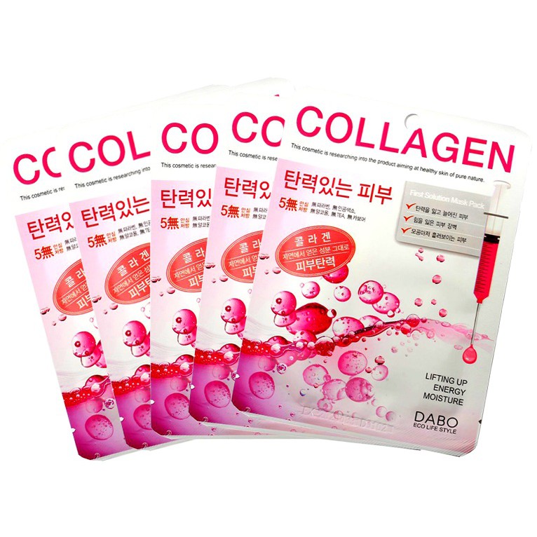 Đắp Mặt Nạ Collagen Xóa Nám, Loại Bỏ Tàn Nhang, Dưỡng Trắng Da Mặt DABO COLLAGEN Hàn quốc 23g/Gói- Hàng Chính Hãng