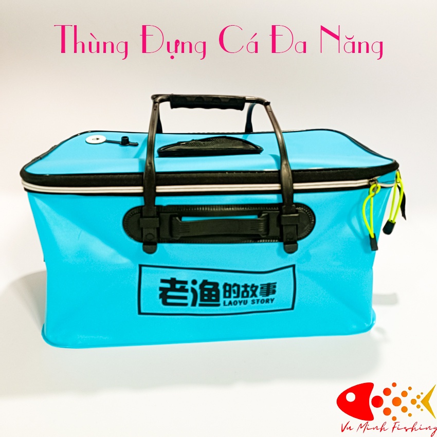 Thùng Đựng Cá Đi Câu Gấp Gọn Cao Cấp. Thùng Đựng Cá Đa Năng Màu Sắc Tươi Tăn, Chất Liệu Siêu Dẻo