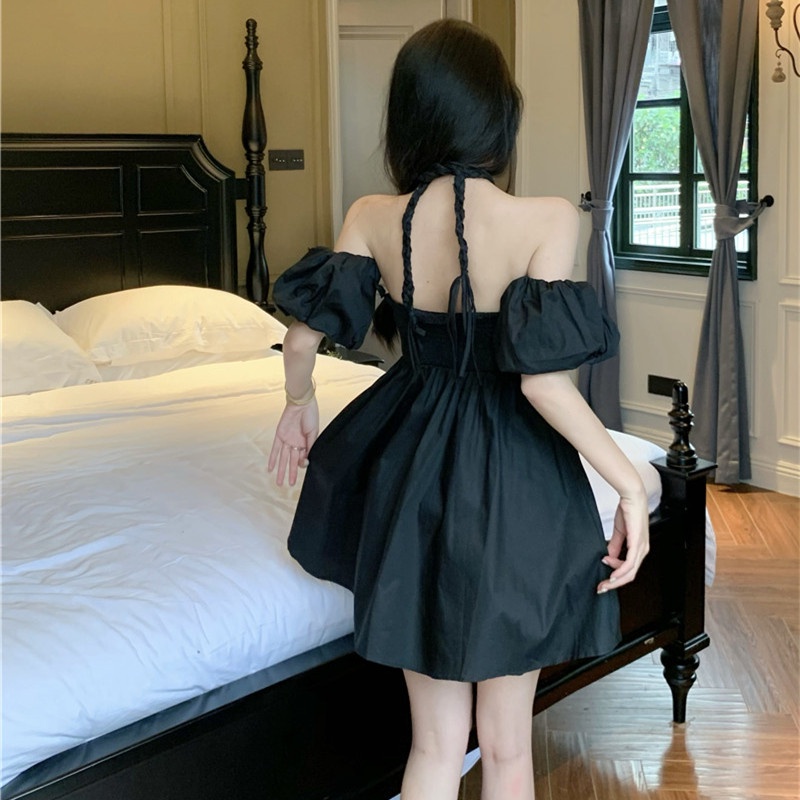 Đầm Tay Ngắn Trễ Vai Dáng Rộng Thời Trang Mùa Hè Cho Nữ