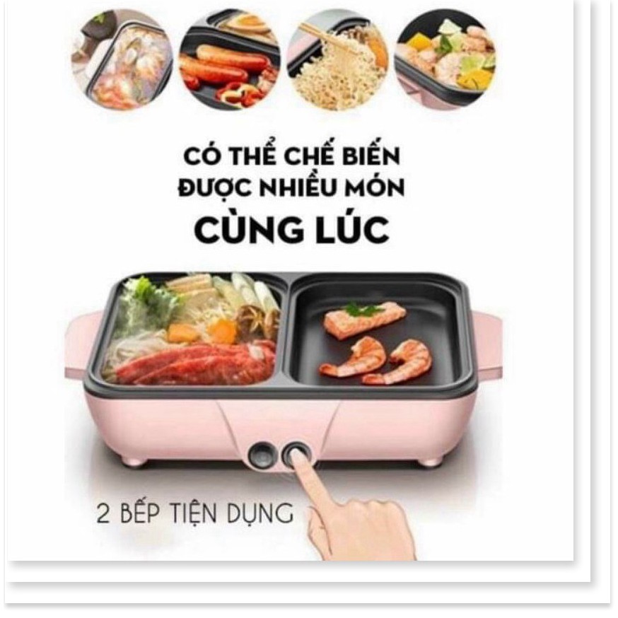 RẺ NHẤT SHOPEE LẨU KÈM NƯỚNG MINI 2IN1 - BÁN BUÔN SLL - LẨU HÀN QUỐC - LẨU UYÊN ƯƠNG