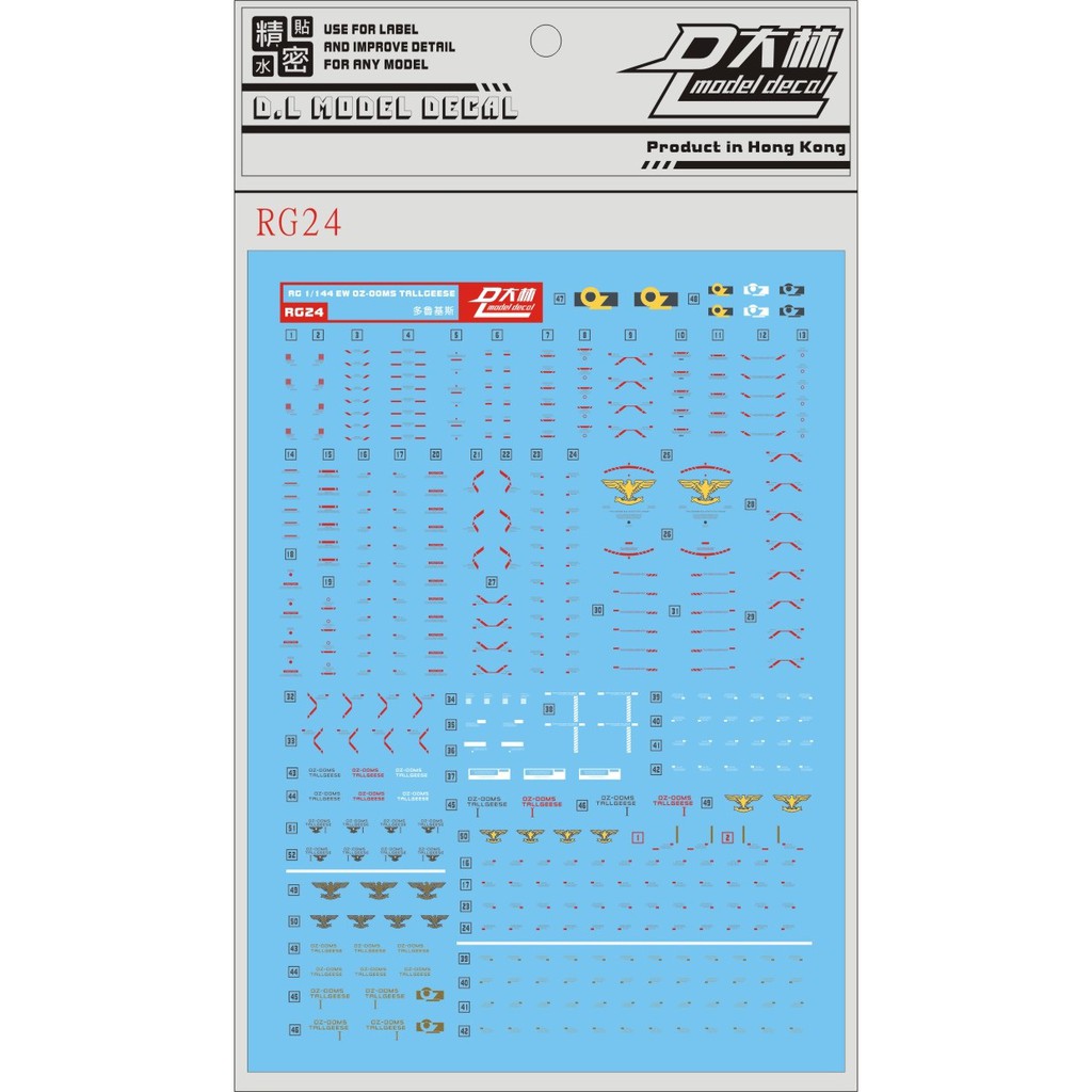 Decal nước cho mô hình RG 1/144 Tallgeese EW