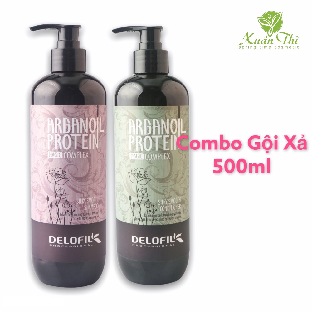 Cặp Gội Xả Mềm Mượt Sạch Gàu DELOFIL Silky Smooth 500ml