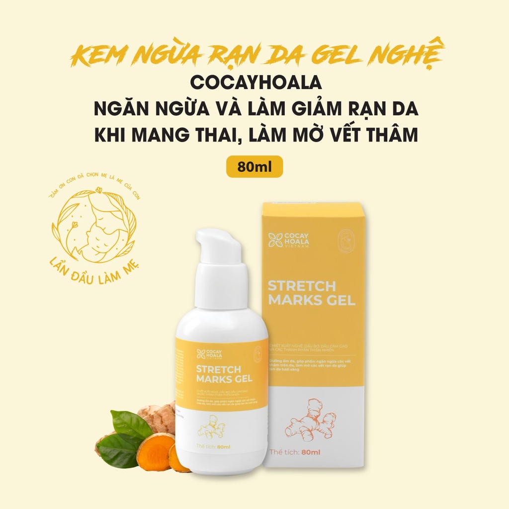 Kem Ngừa Rạn Da Gel Nghệ Cocayhoala- Ngăn Ngừa Và Làm Giảm Rạn Da Khi Mang Thai, Làm Mờ Vết Thâm 80ml