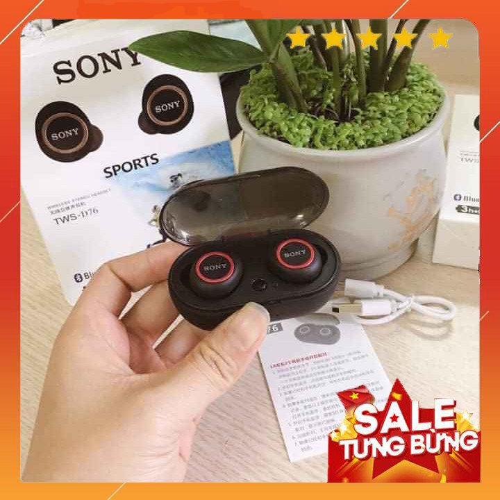 ( Nghe Không Hay Hoàn Tiền 100% ) Tai Nghe Bluetooth không dây Sport Sony TWS - D76 âm bass trầm, âm tress nghe rõ ràng