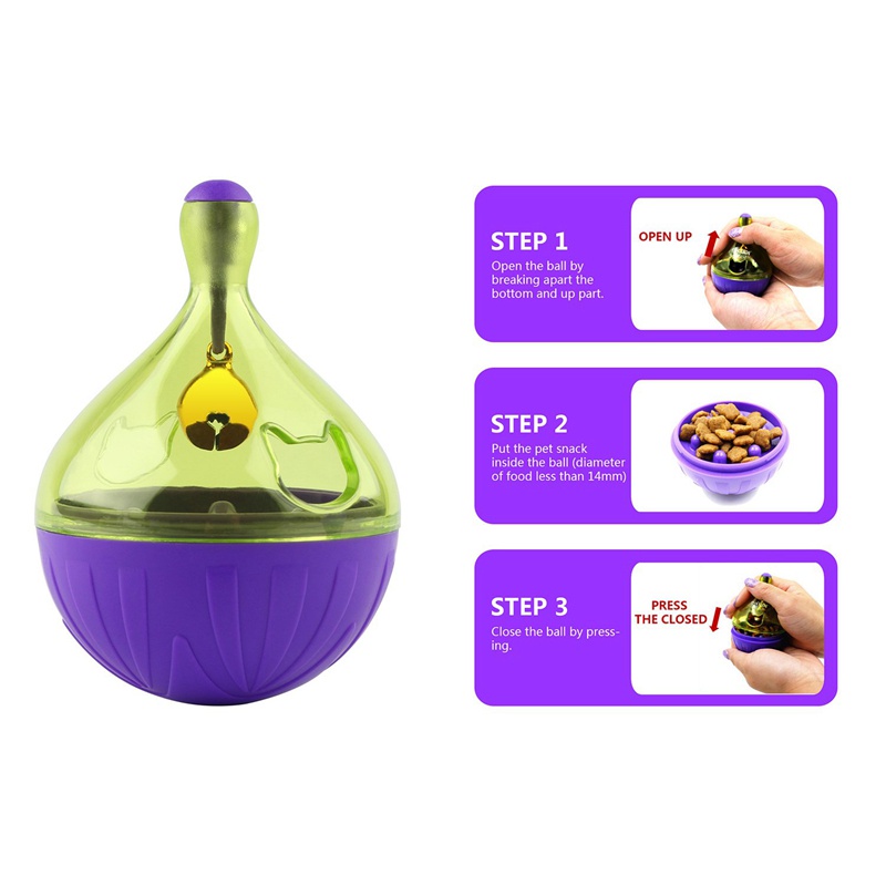 Cat Toys Interactive Cat Toy,Pet Cat Dog Feeder Food Dispenser Treat Ball Cat Toy,Interactive Pet Toys,Tumbler Iq Treat Ball,Fill Chew Toy Dispensing Food Toys For Dogs And Cats