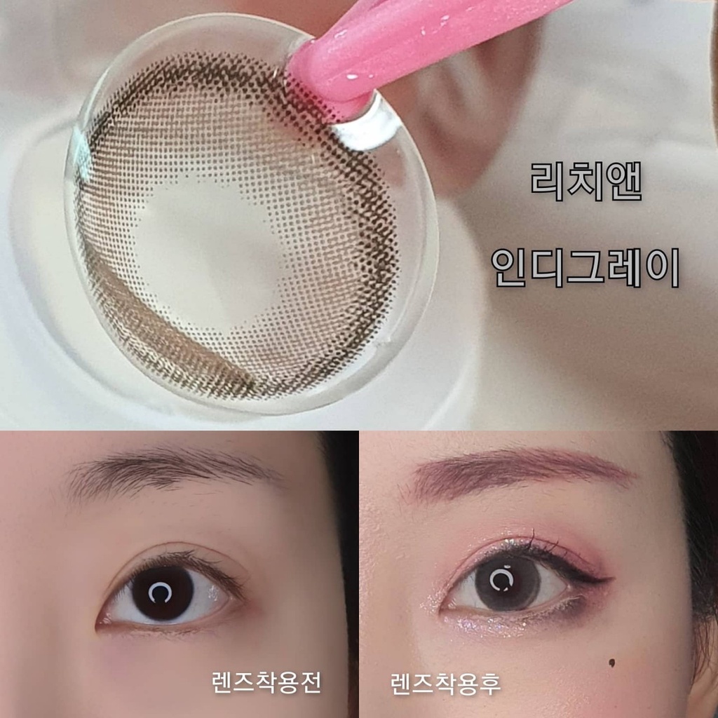 Lens mắt 1 ngày màu xám tây Indie Gray ANN365, kính áp tròng đeo êm suốt 12H dành cho mắt nhạy cảm full độ cận