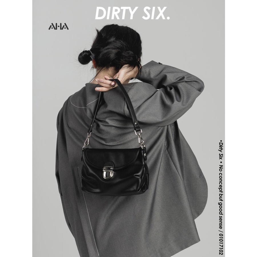 Túi xách AHA official chất liệu da mềm có khóa kích cỡ lớn phong cách cổ điển