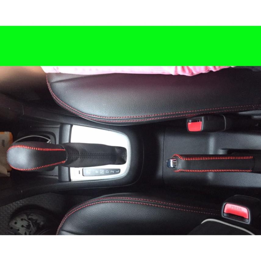 Bọc Cần Số tay phanh xe Kia Soluto 2018 2019 2020 2021 mẫu da bò thật 100%