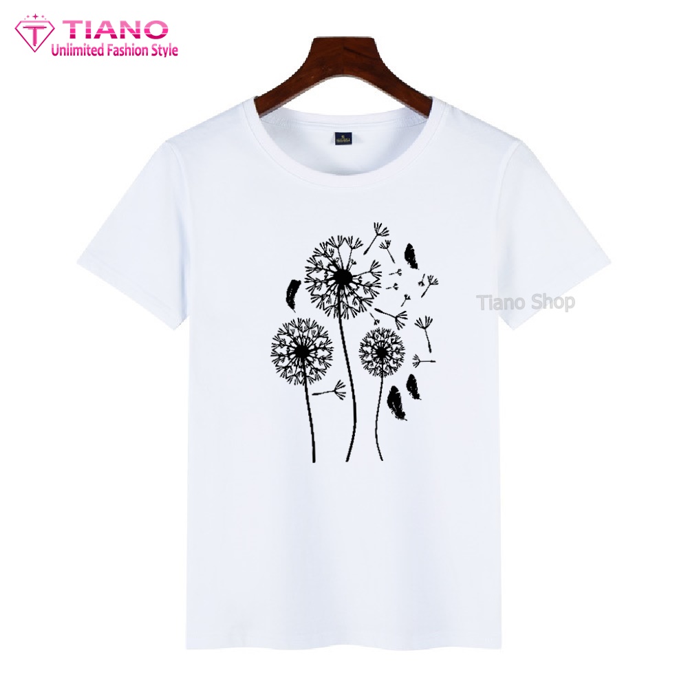 Áo Thun Nữ Tay Ngắn Lá Bồ Công Anh May Mắn AT-025 Tiano Shop