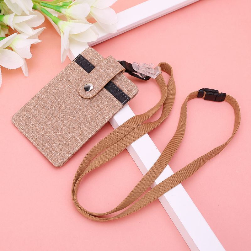 Bao Da Bảo Vệ Thẻ ID Kèm Dây Đeo Cổ Tiện Dụng