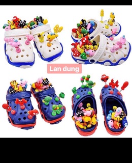 Nút gắn dép Crocs lò xo hình 3D