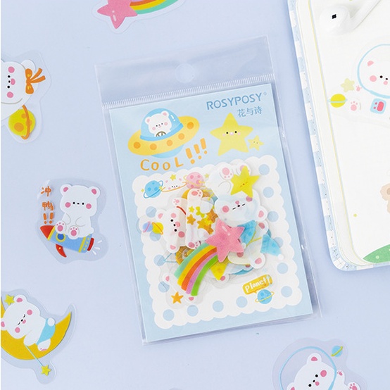 [Hàng mới về] Set nhãn dán Sticker Gấu Thỏ dễ thương