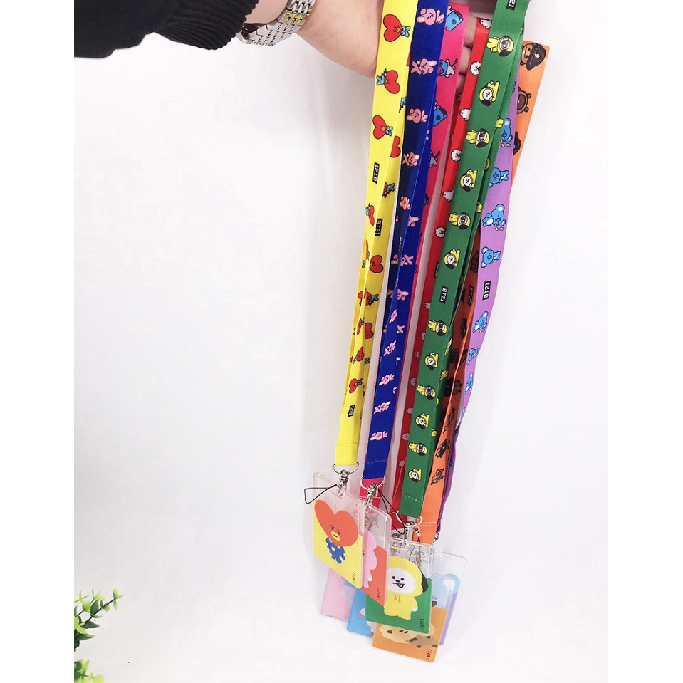 Bao đựng thẻ họa tiết nhân vật hoạt hình dễ thương dành cho fan hâm mộ nhóm nhạc BTS