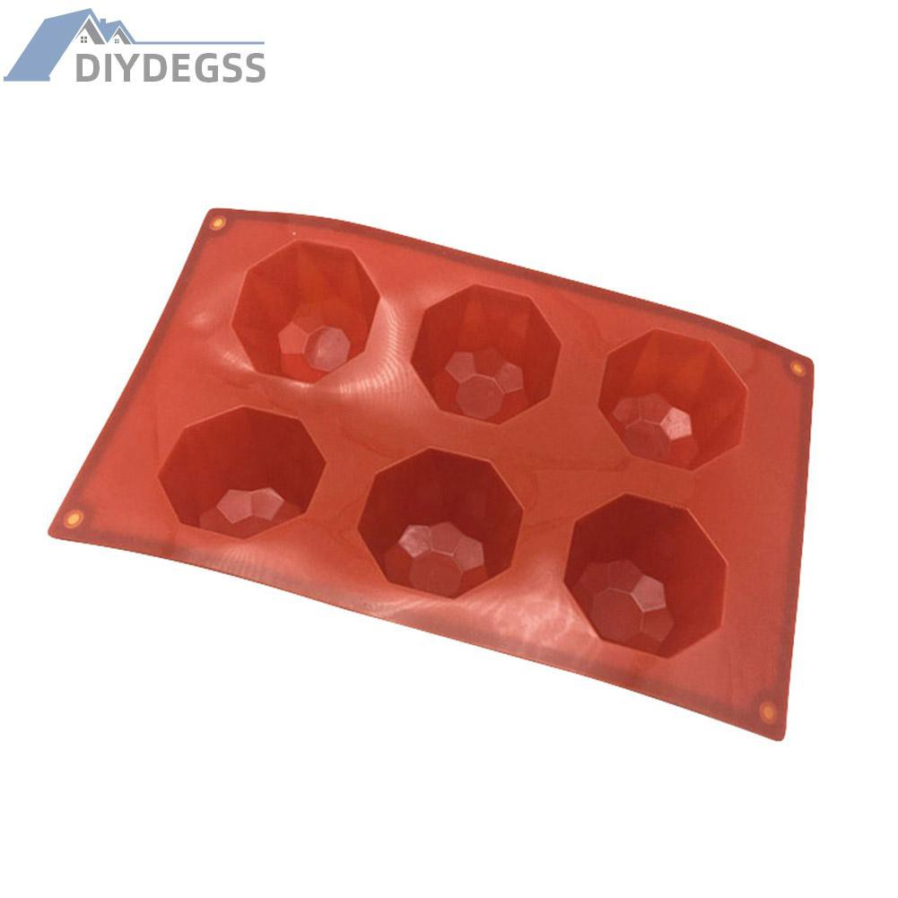 Diydegss2 Silicone Cake Molds 6-Cavity Diamond Chocolate Mooncake Mould Baking Tray