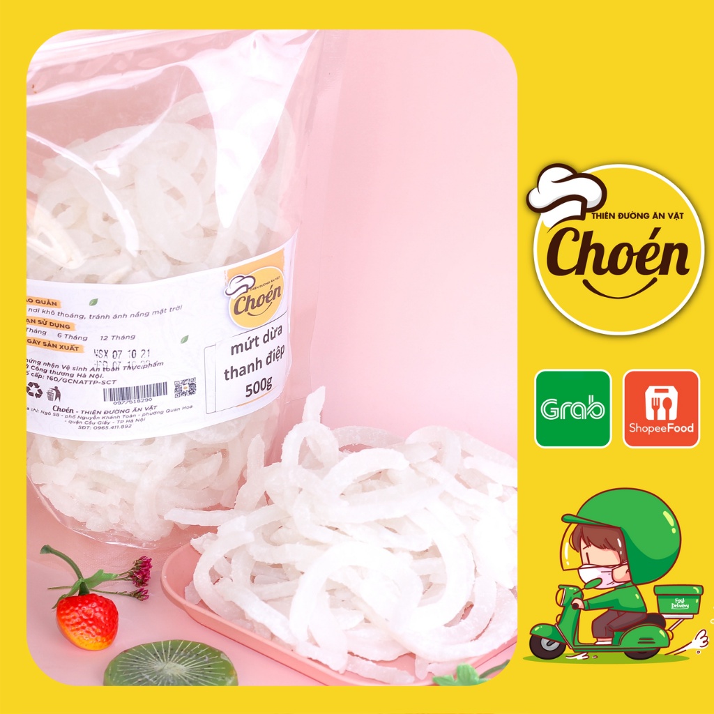 Mứt Dừa Non Thanh Điệp 500g Đóng Túi Dẻo Quạnh Thơm Ngon Loại 1 Choen80