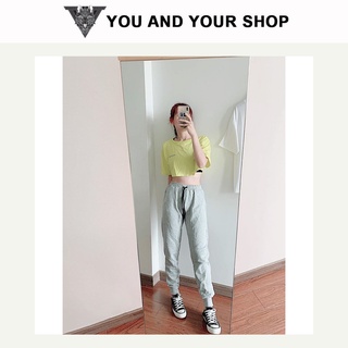 Quần JOGGER Nỉ Xám Ống Bó YAYSHOP form unisex - hình thật