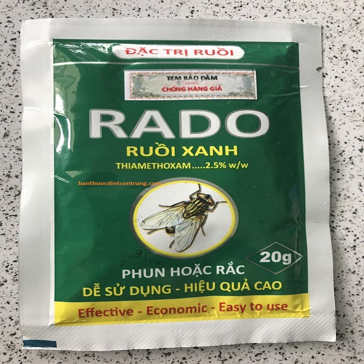 Thuốc diệt ruồi tận gốc RADO Ruồi Xanh gói 20g diệt ruồi nhanh chóng hiệu quả an toàn