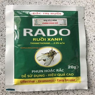 Thuốc diệt ruồi tận gốc RADO Ruồi Xanh gói 20g diệt ruồi nhanh chóng hiệu quả an toàn diệt ruồi nhà hàng quán ăn
