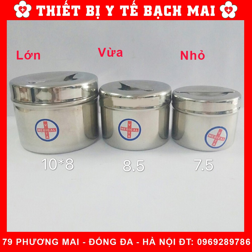 Hộp Đựng Bông Cồn Inox - Hộp Lưu Mẫu Các Size To, Trung, Nhỏ