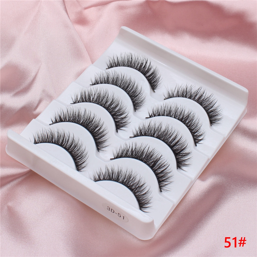 Bộ 5 Cặp Mi Giả 3D Dài Dày Tự Nhiên Dùng Trang Điểm Cho Nữ lông mi giả