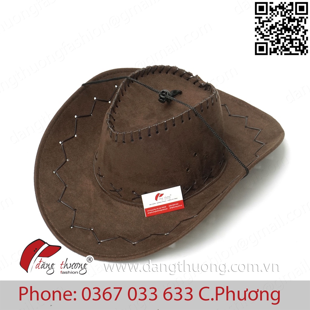 Mũ nón cao bồi Cowboy Nhung Da Lộn