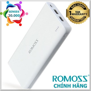Pin dự phòng Romoss SENSE 6 20.000 mAh - Hàng Chính Hãng