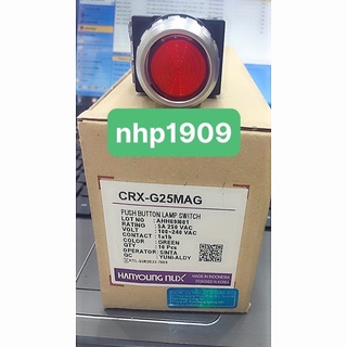 CRX-G25MA-Nút nhấn nhả Ø25 đèn LED 100~240VAC, Hanyoung