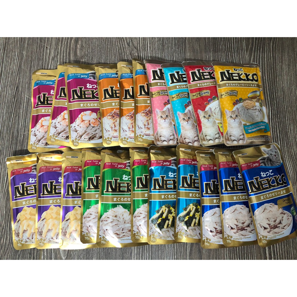 Pate Nekko Gói Cho Mèo 70g - Pate Vitamin Mượt Lông - Pate Cá Gà