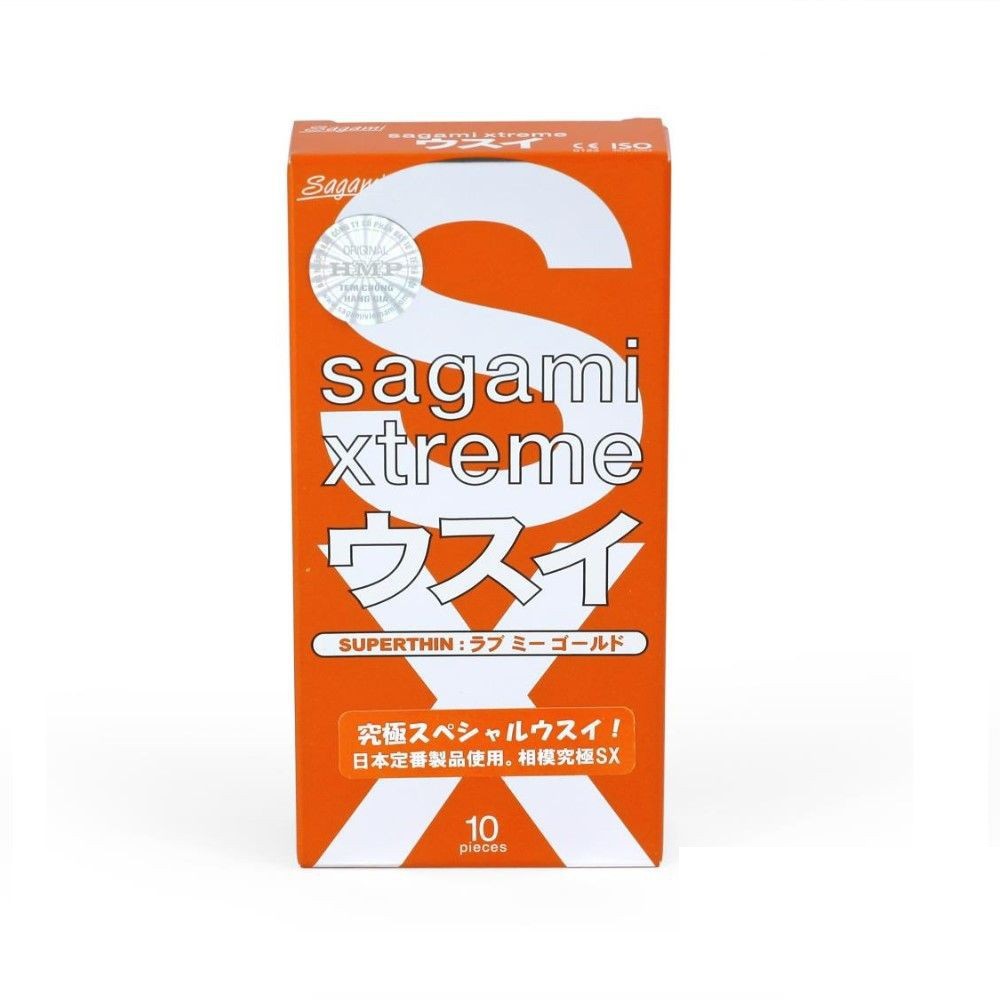Bao Cao Su Siêu mỏng ôm sát cao cấp 10 chiếc Sagami Xtreme Orange - Nhật Bản