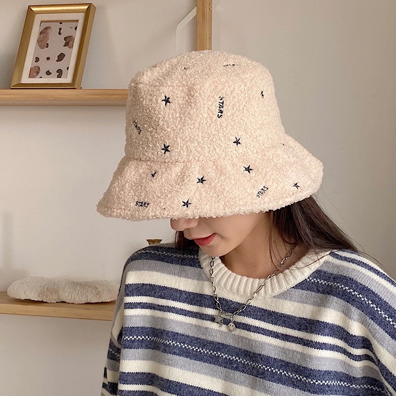 Nón Vành Vải Lông Cừu Thời Trang Thu Đông Hàn Quốc Cho Nữ