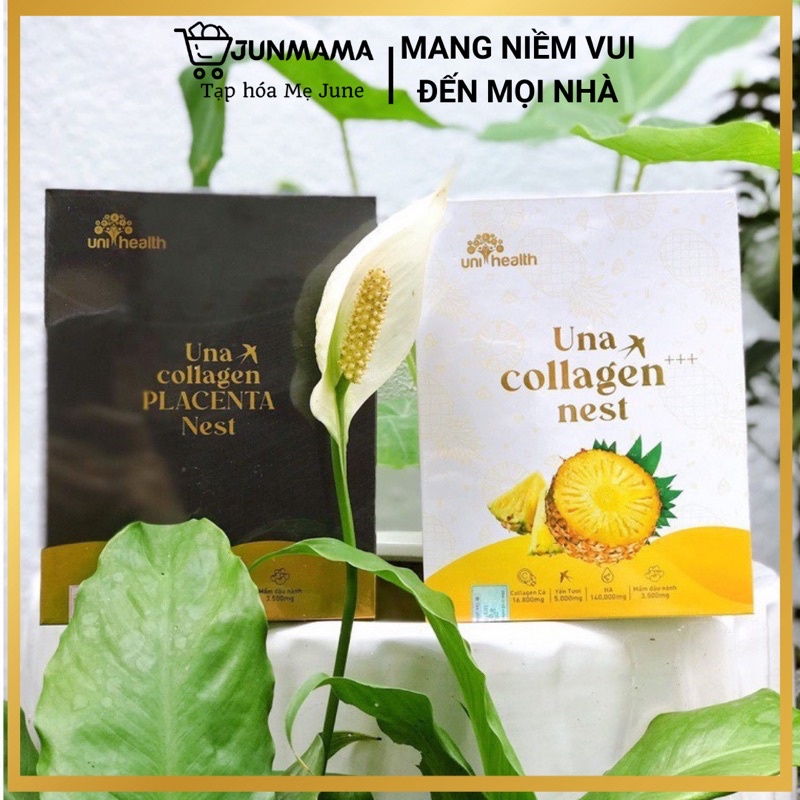 Nước uống Una Collagen Nest, Una Collagen Placenta Nest giúp đẹp da, cải sức khoẻ hộp 28 gói x 10ml