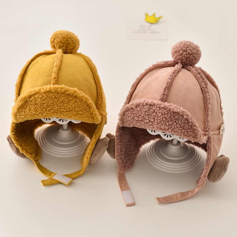 Mũ lông siêu dễ thương bảo vệ tai thời trang thu đông dành cho bé trai