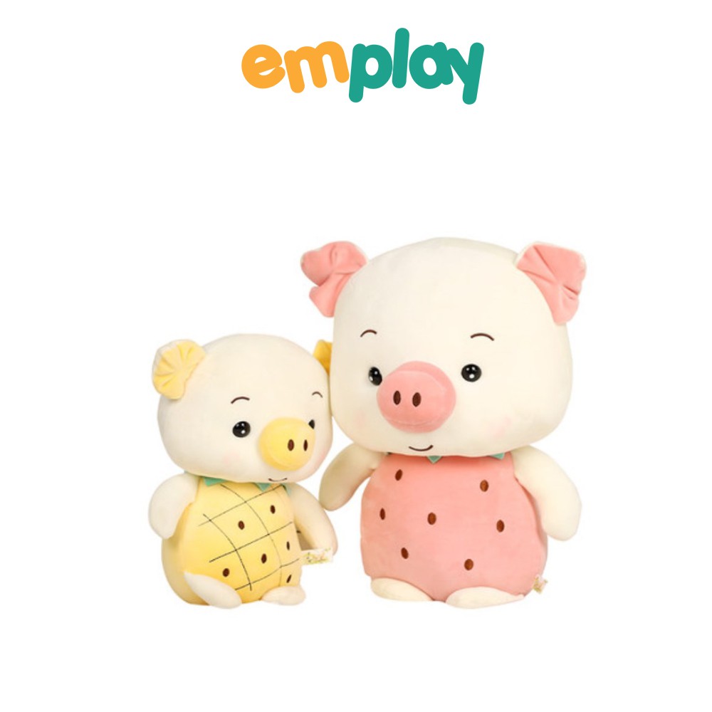 Gấu bông lợn áo quả cao cấp Emplay chất liệu nhung mềm mịn co giãn 4 chiều an toàn cho bé
