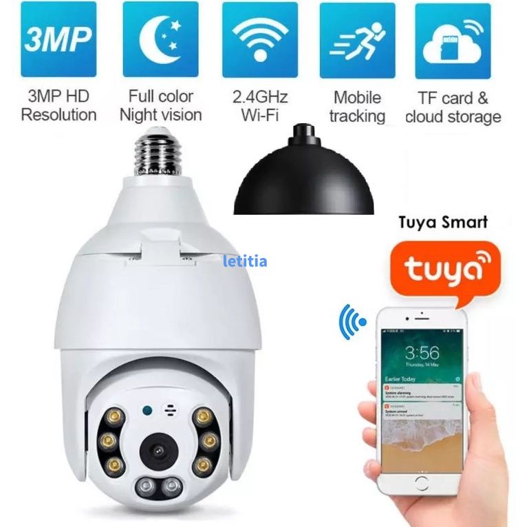1080P E27 PTZ Camera IP Camera WiFi Máy Ảnh Chuyển Động Tự Động Theo Dõi 4X Zoom Kỹ Thuật Số Hai Cách Nói Chuyện Đầy Đủ Màu Sắc tầm Nhìn ban đêm CCTV Máy Ảnh