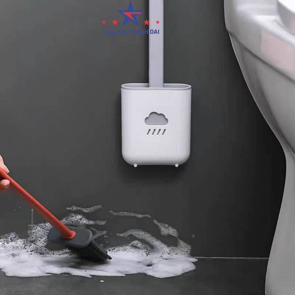 Chổi cọ nhà vệ sinh bồn cầu toilet silicon thông minh - cây cọ bồn cầu chà nhà tắm tiện dụng