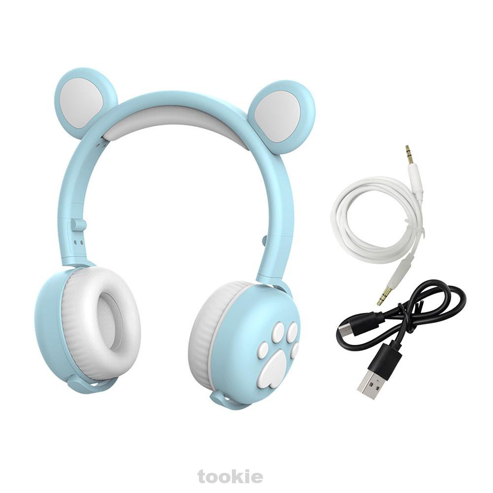 Cute ABS Cartoon Phone Foldable Noise Cancelling Over Ear Bear Shaped Bluetooth Headphone