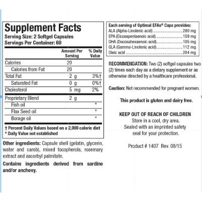 [HÀNG MỸ -  DATE 2023]  Probiotic Research Optimal EFAs Ômega_3 Oil 120 viên ( TƯƠNG TỰ Puritans Pride / Align )